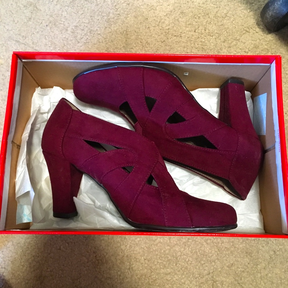 Wine Red Velvet Heels